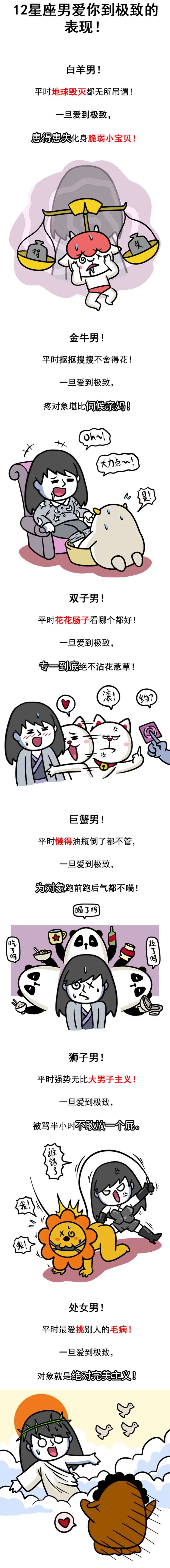 12星座男愛你到極致的表現！